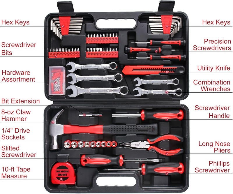 Winner 175-Piece Multi-Purpose Automotive and Household Tool Kit in Toolbox Storage Case, Perfect for General Home and Auto Repairs, House DIY Project, Garage, Car, Travel Emergency, Housewarming Gift - Image 5